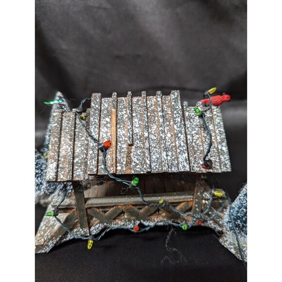 Lemax Wooden Bridge With Trees, Christmas Village Carole Towne Collection w/Box - Picture 10 of 14